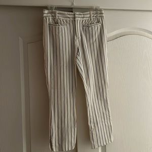 Anthropologie Essential Trouser Pants Stripe Neutral Size 0 GUC